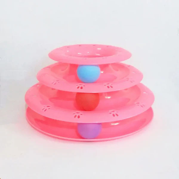 Interaktives Katzenspielzeug – 3-stufige Spielpyramide Mit Bunten Bällen