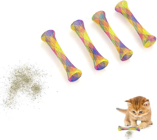 Flexibles Katzenspielzeug – Biegsame Mesh-Stäbchen Für Interaktiven Spielspaß
