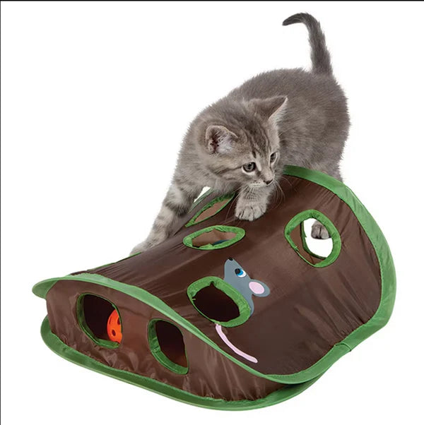 Katzenspielmatte Mit Versteckspiel – Interaktive Jagd- Beschäftigungsmatte