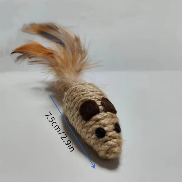 Sisal-fisch Katzenspielzeug – Natürliches Beutespiel Mit Federn Für Aktive Katzen 4 Stück