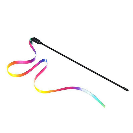 Regenbogen-Spielangel – Aktives Katzenspielzeug