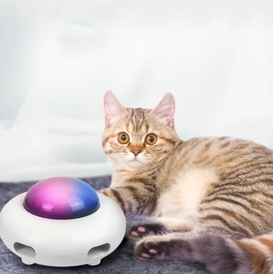 Interaktives Katzenspielzeug mit LED-Lichtern und Schwanzfeder