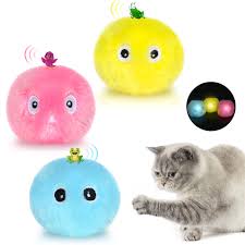 Interaktive Katzen Plüsch Spielbälle mit Tiergeräuschen (3er Pack)