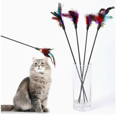 Katzenspielzeug mit bunten Federn (5er Set)